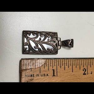 White stone necklace charm